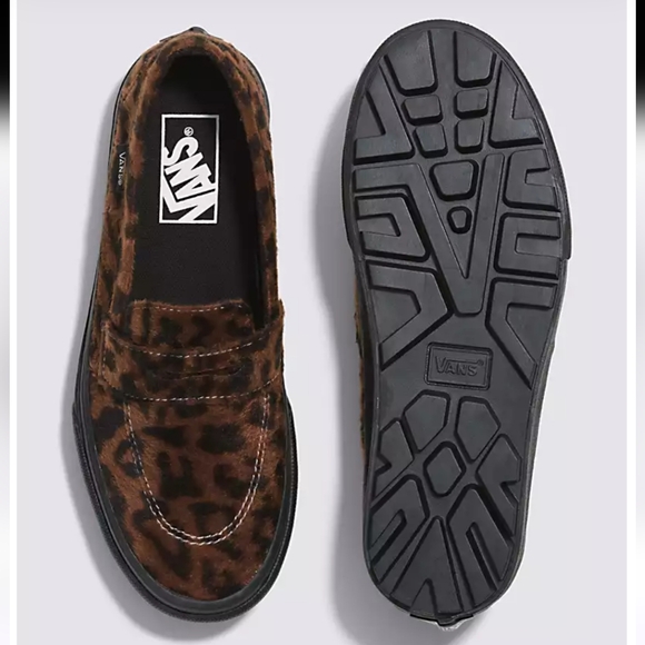 NWOT Vans Women's Brown/Black Leopard Loafers Skate Sneakers, 5, 6 & 6.5 - Picture 3 of 12